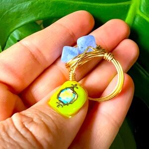 Bettie Davis Eyes Blue Tourmaline Quartz Ring SZ 9